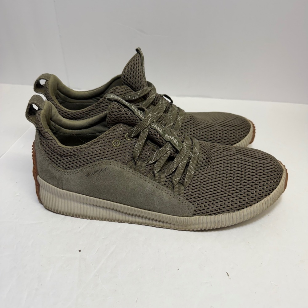 Sorel Out N About Plus Waterproof Sneakers Sage Green NL3257-365 Womens 9.5